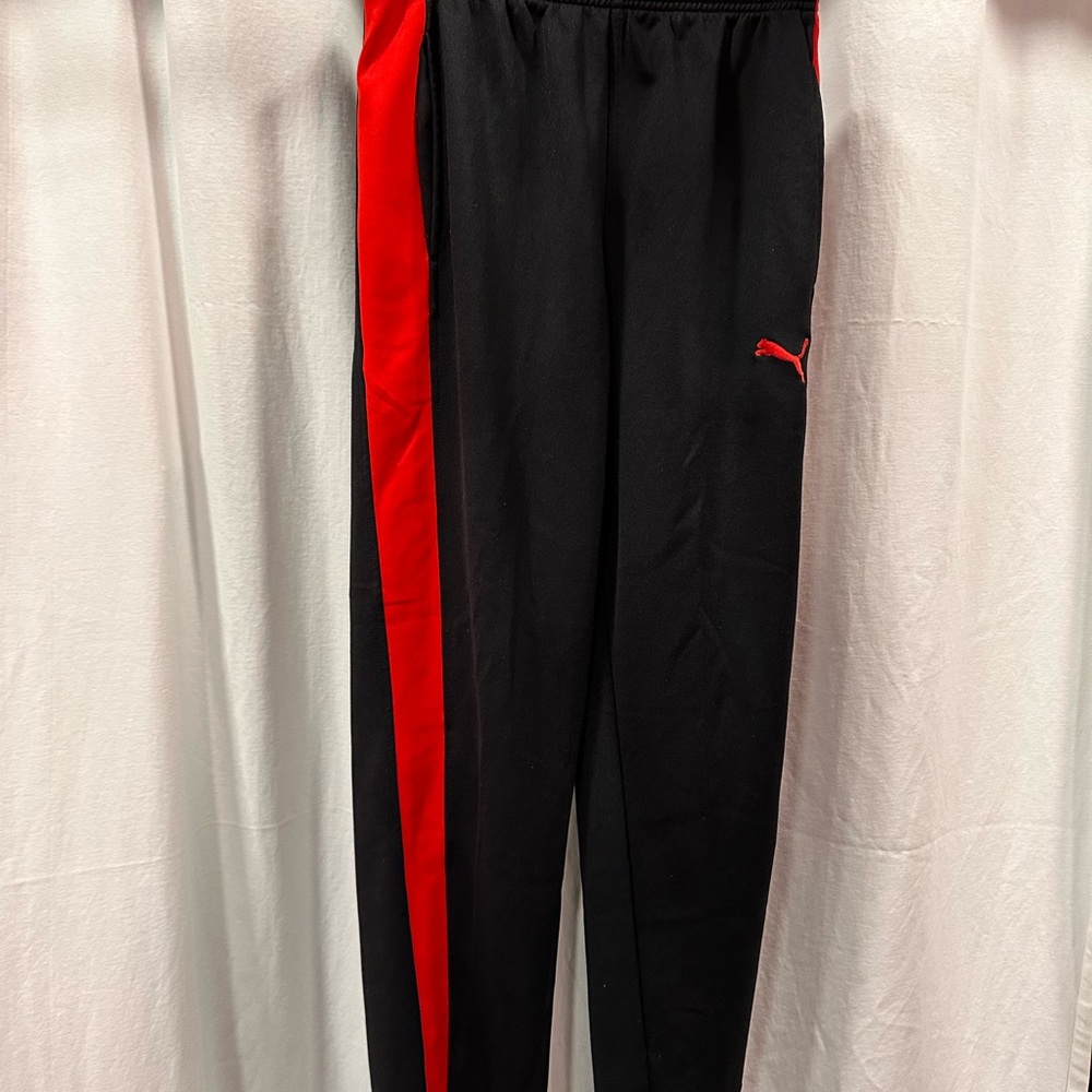 Puma Black Pants with Red Stripe